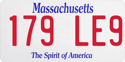 MA license plate 179LE9