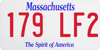 MA license plate 179LF2
