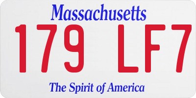 MA license plate 179LF7