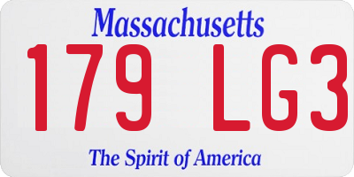 MA license plate 179LG3