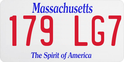 MA license plate 179LG7