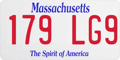MA license plate 179LG9