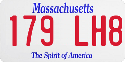 MA license plate 179LH8