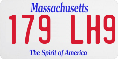 MA license plate 179LH9