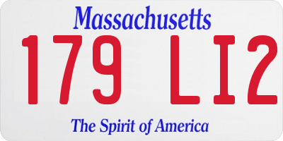 MA license plate 179LI2