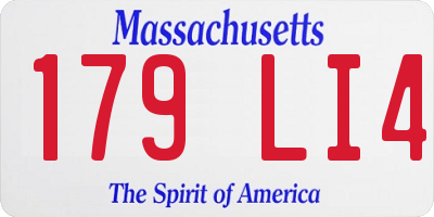 MA license plate 179LI4