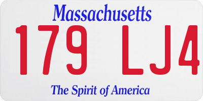 MA license plate 179LJ4