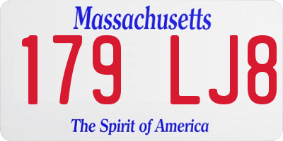 MA license plate 179LJ8