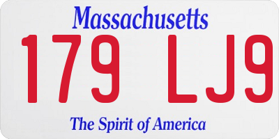 MA license plate 179LJ9
