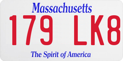 MA license plate 179LK8