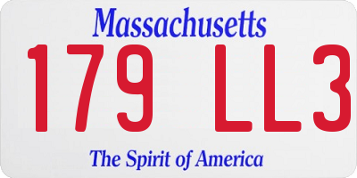 MA license plate 179LL3