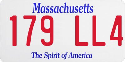MA license plate 179LL4