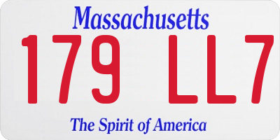 MA license plate 179LL7