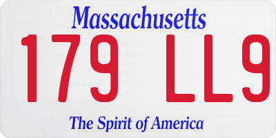 MA license plate 179LL9