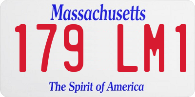 MA license plate 179LM1