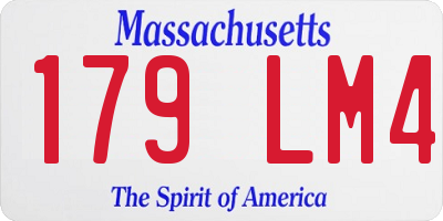 MA license plate 179LM4