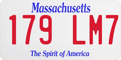 MA license plate 179LM7