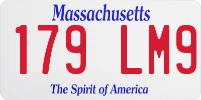 MA license plate 179LM9