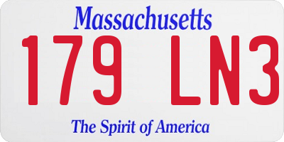MA license plate 179LN3