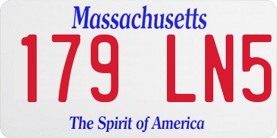 MA license plate 179LN5