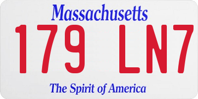 MA license plate 179LN7