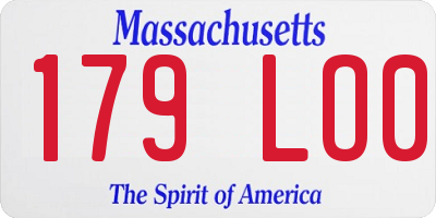 MA license plate 179LO0