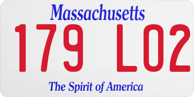 MA license plate 179LO2
