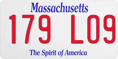 MA license plate 179LO9