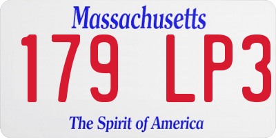 MA license plate 179LP3