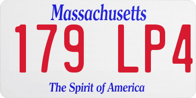 MA license plate 179LP4