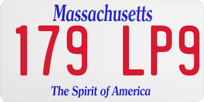 MA license plate 179LP9