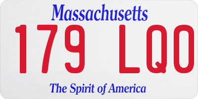 MA license plate 179LQ0