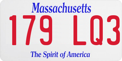 MA license plate 179LQ3
