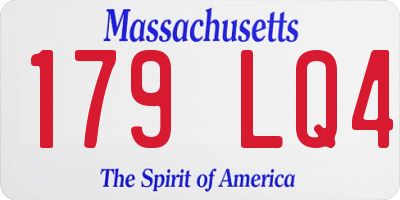 MA license plate 179LQ4