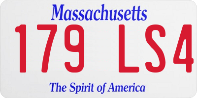 MA license plate 179LS4
