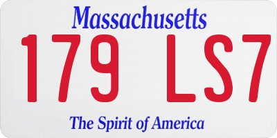 MA license plate 179LS7