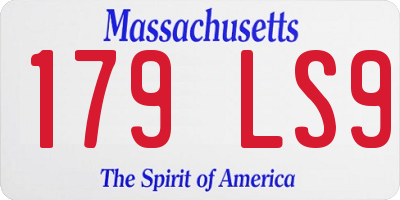 MA license plate 179LS9