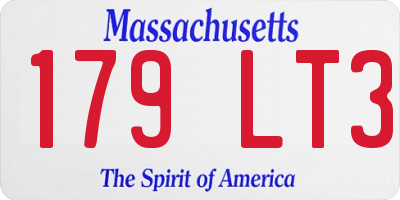 MA license plate 179LT3