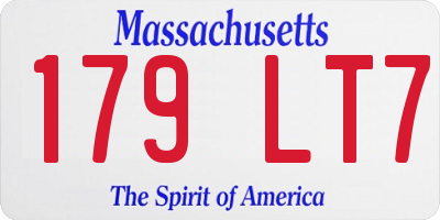 MA license plate 179LT7