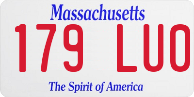 MA license plate 179LU0