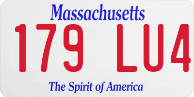 MA license plate 179LU4