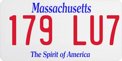 MA license plate 179LU7