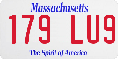 MA license plate 179LU9