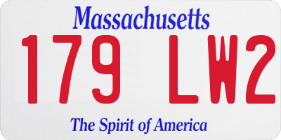 MA license plate 179LW2