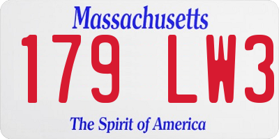 MA license plate 179LW3