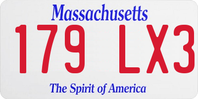 MA license plate 179LX3