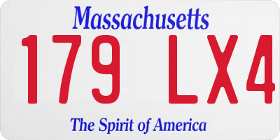 MA license plate 179LX4