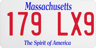 MA license plate 179LX9