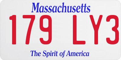 MA license plate 179LY3