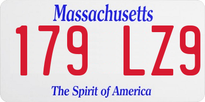 MA license plate 179LZ9